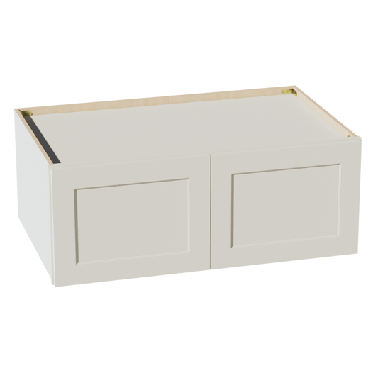 W391524-SSAW  Wall Cabinet 2 Doors & 2 Shelves - Shaker Style - Swan White   39"W x 12"H x 24"D