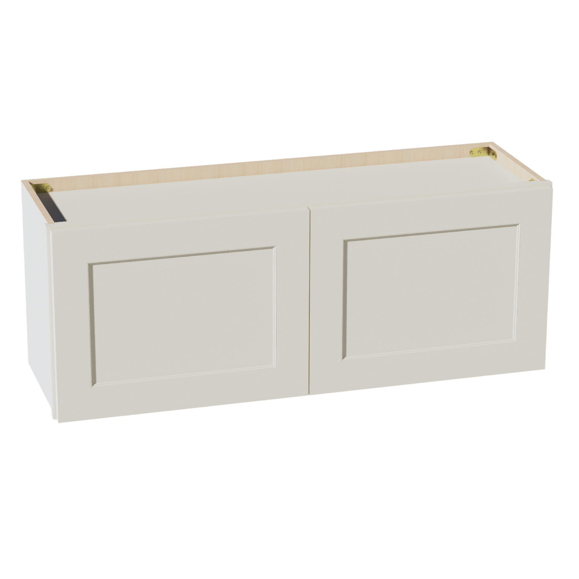 W3915-SSAW  Wall Cabinet 2 Doors & 2 Shelves - Shaker Style - Swan White   39"W x 15"H x 12"D