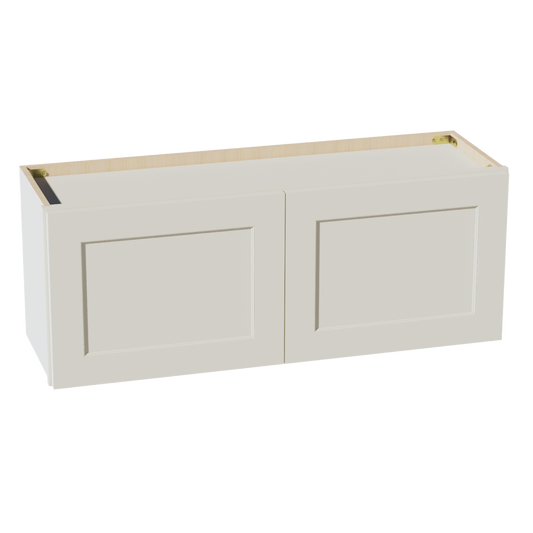 W3915-SSAW  Wall Cabinet 2 Doors & 2 Shelves - Shaker Style - Swan White   39"W x 15"H x 12"D