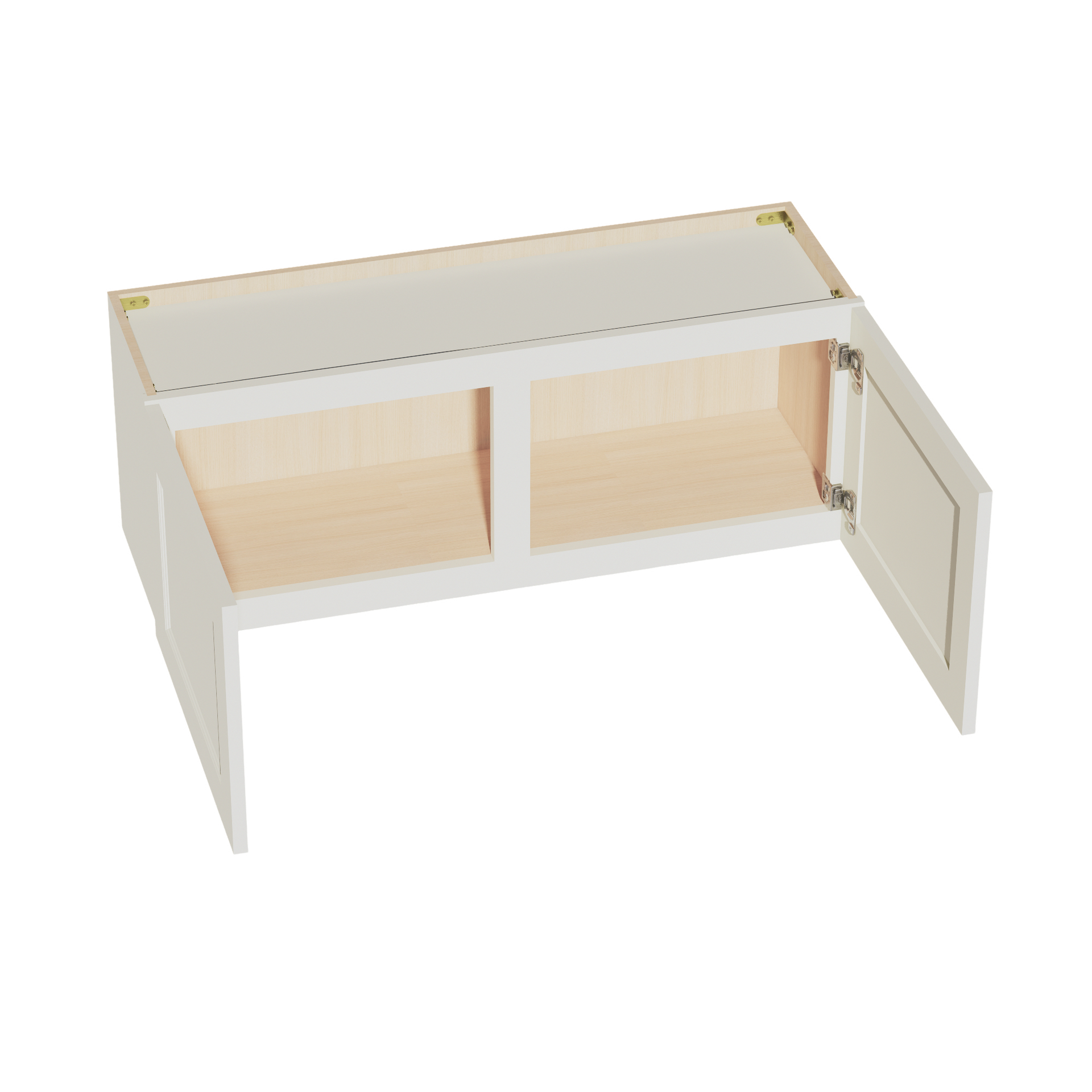 W3915-SSAW  Wall Cabinet 2 Doors & 2 Shelves - Shaker Style - Swan White   39"W x 15"H x 12"D