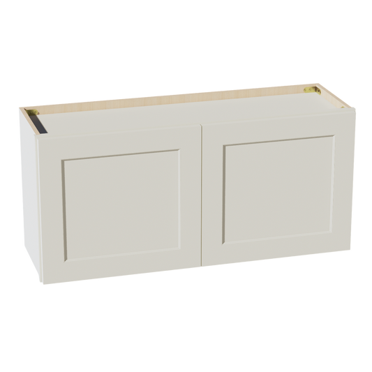 W3918-SSAW  Wall Cabinet 2 Doors & 2 Shelves - Shaker Style - Swan White   39"W x 18"H x 12"D