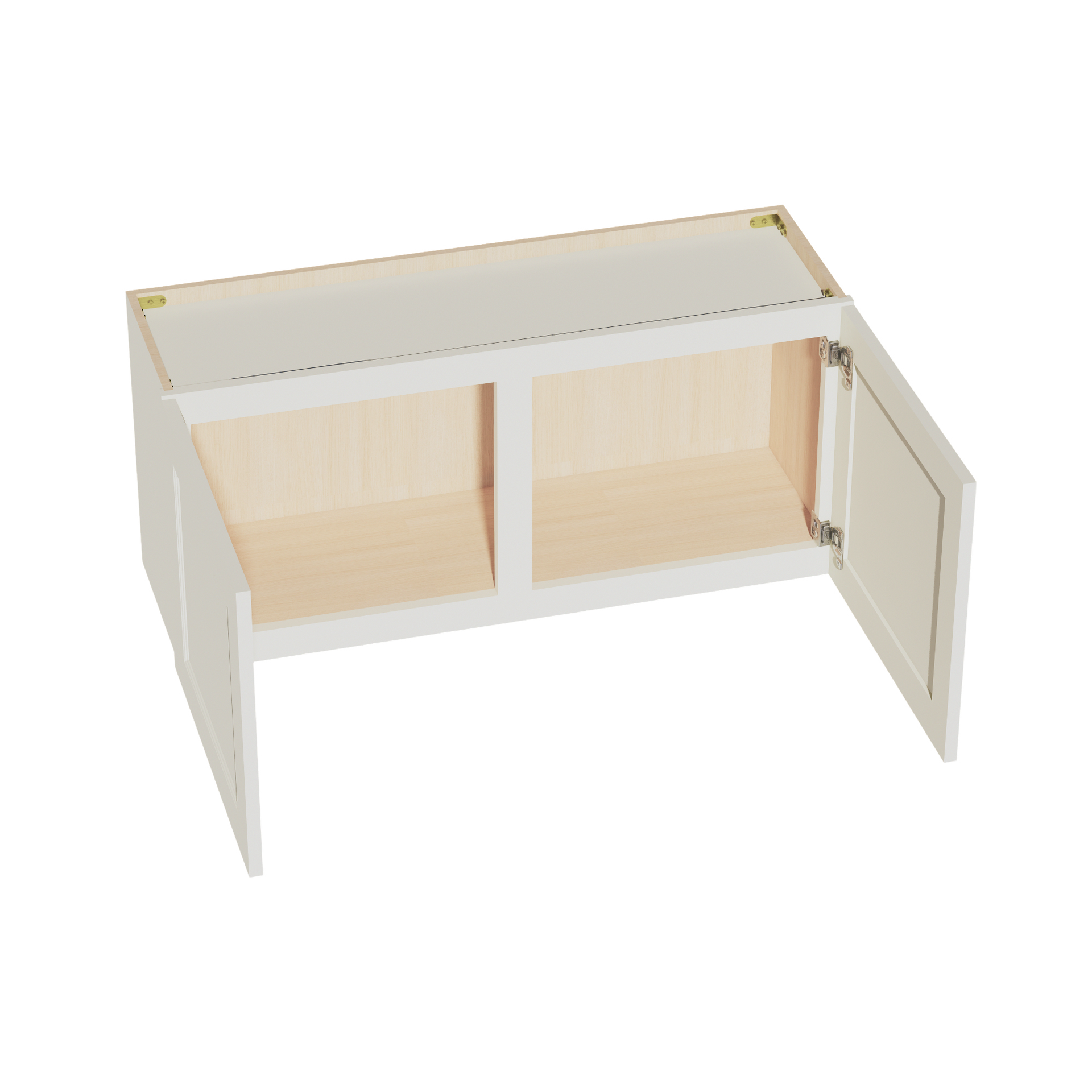 W3918-SSAW  Wall Cabinet 2 Doors & 2 Shelves - Shaker Style - Swan White   39"W x 18"H x 12"D