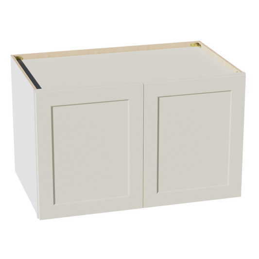 W392424-SSAW  Wall Cabinet 2 Doors & 2 Shelves - Shaker Style - Swan White   39"W x 18"H x 24"D
