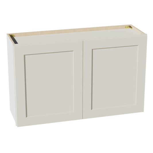 W3924-SSAW  Wall Cabinet 2 Doors & 2 Shelves - Shaker Style - Swan White   39"W x 24"H x 24"D