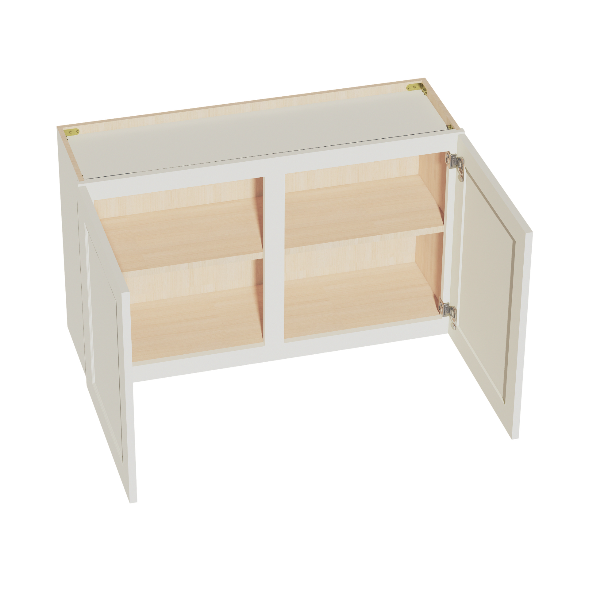 W3924-SSAW  Wall Cabinet 2 Doors & 2 Shelves - Shaker Style - Swan White   39"W x 24"H x 24"D
