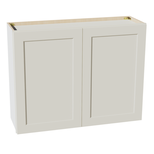 W3930-SSAW  Wall Cabinet 2 Doors & 2 Shelves - Shaker Style - Swan White   39"W x 24"H x 12"D