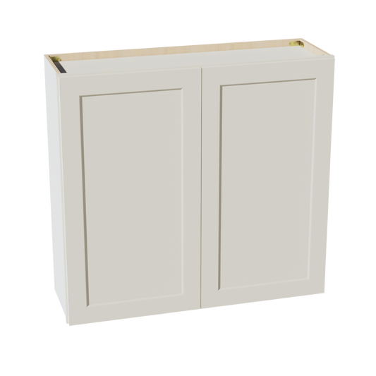 W3936-SSAW  Wall Cabinet 2 Doors & 2 Shelves - Shaker Style - Swan White   39"W x 30"H x 12"D