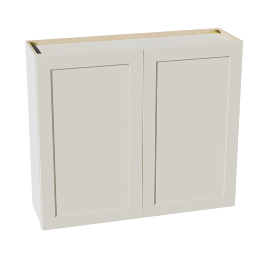 W4236-SSAW  Wall Cabinet 2 Doors & 2 Shelves - Shaker Style - Swan White   42"W x 30"H x 12"D