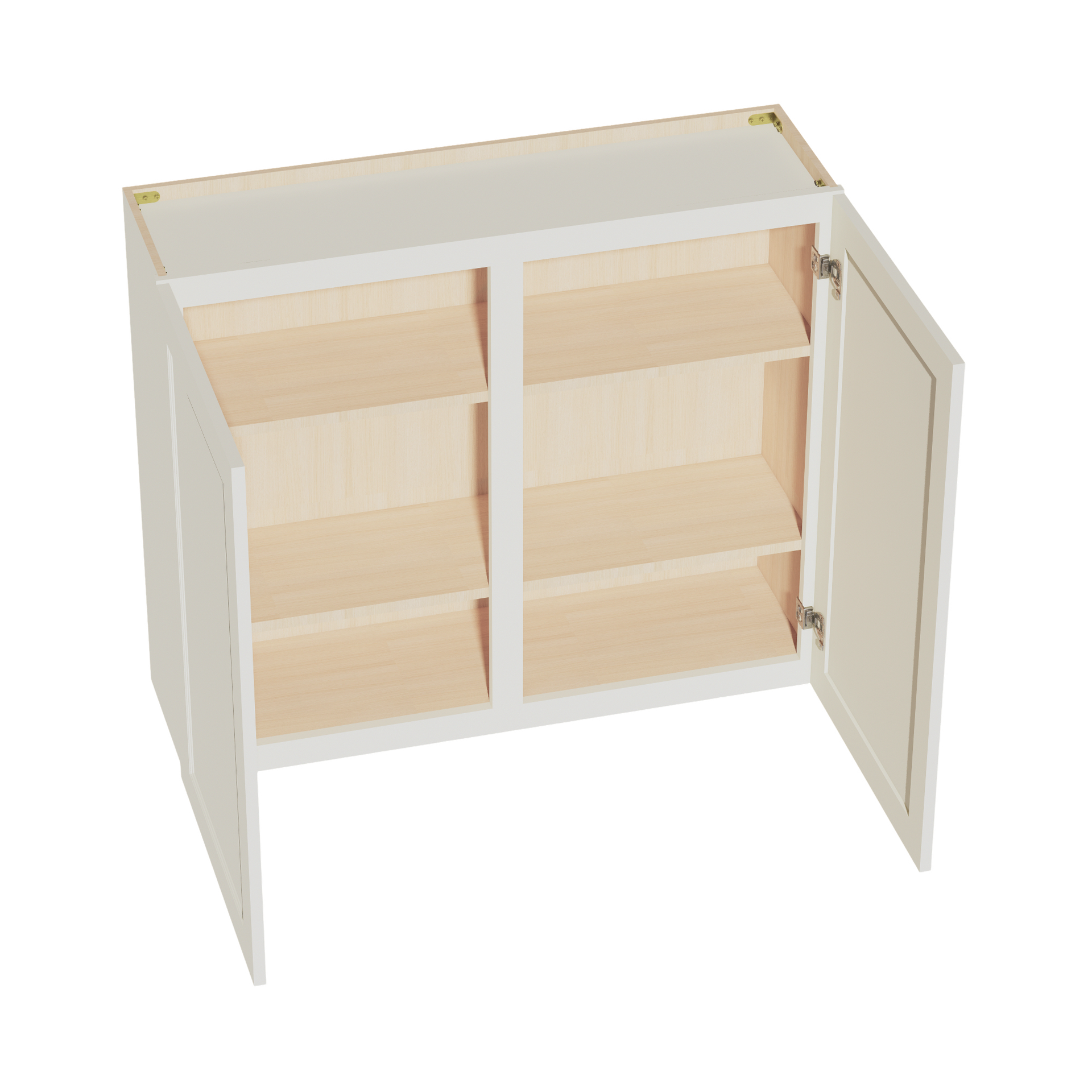 W4236-SSAW  Wall Cabinet 2 Doors & 2 Shelves - Shaker Style - Swan White   42"W x 30"H x 12"D