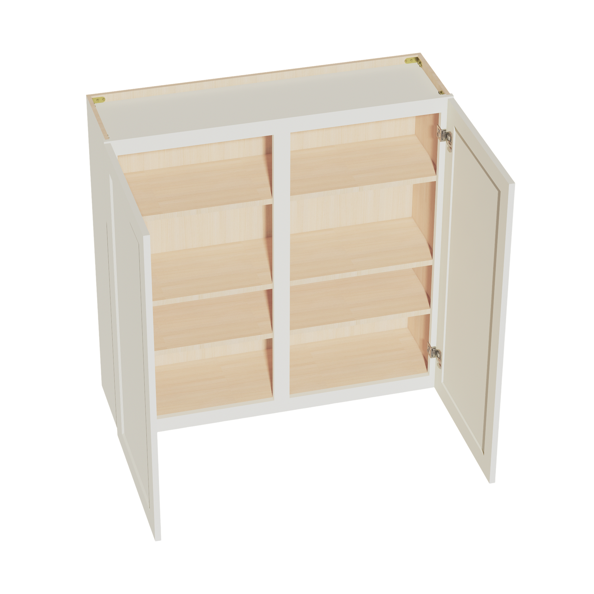 W4242-SSAW  Wall Cabinet 2 Doors & 2 Shelves - Shaker Style - Swan White   42"W x 36"H x 12"D