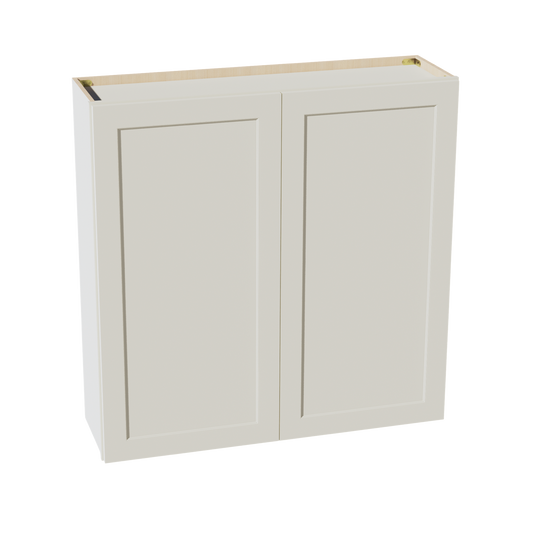 W4242-SSAW  Wall Cabinet 2 Doors & 2 Shelves - Shaker Style - Swan White   42"W x 36"H x 12"D
