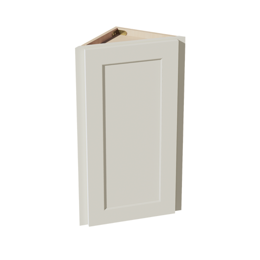 WAE1230-SSAW  Wall Angle End Cabinet 1 Door & 2 Shelves - Shaker Style - Swan White   42"W x 42"H x 12"D