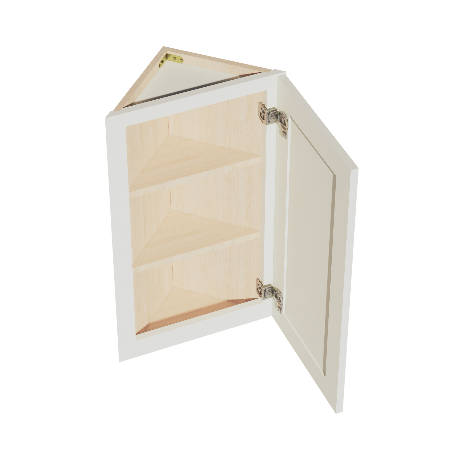 WAE1230-SSAW  Wall Angle End Cabinet 1 Door & 2 Shelves - Shaker Style - Swan White   42"W x 42"H x 12"D