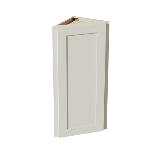 WAE1236-SSAW  Wall Angle End Cabinet 1 Door & 2 Shelves - Shaker Style - Swan White   12"W x 30"H x 12"D