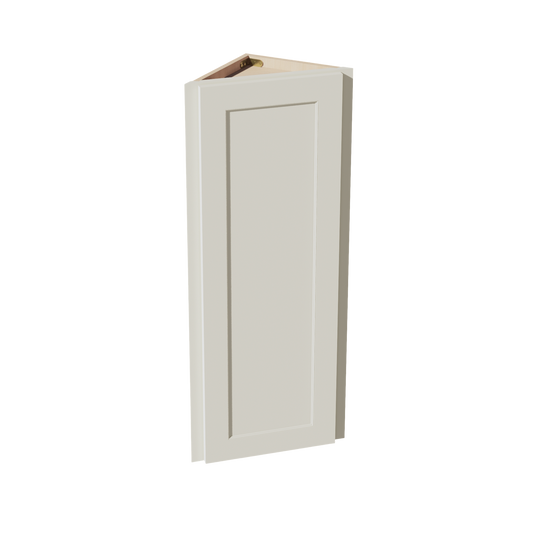 WAE1242-SSAW  Wall Angle End Cabinet 1 Door & 2 Shelves - Shaker Style - Swan White   12"W x 36"H x 12"D