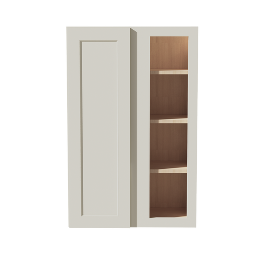 WBC2742-SSAW  Wall Blind Corner Cabinet 1 Door & 2 Shelves - Shaker Style - Swan White   27"W x 36"H x 12"D