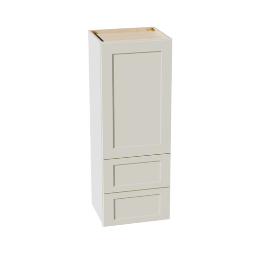 WD1848-SSAW  Diagonal Wall Corner Cabinet 1 Door & 2 Shelves - Shaker Style - Swan White   27"W x 42"H x 12"D