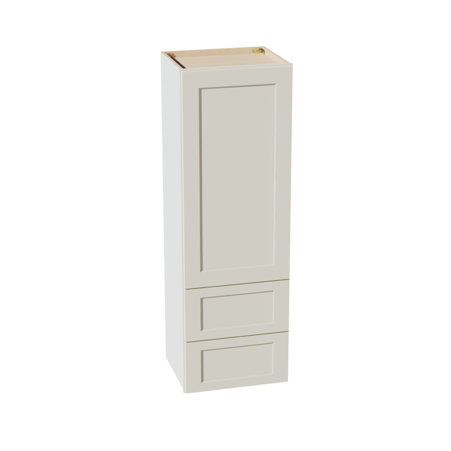 WD1854-SSAW  Diagonal Wall Corner Cabinet 1 Door & 2 Shelves - Shaker Style - Swan White   18'W x 48"H x 15"D