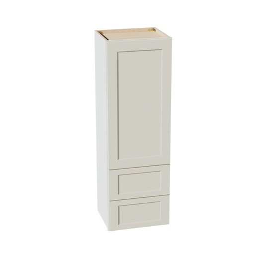 WD1854-SSAW  Diagonal Wall Corner Cabinet 1 Door & 2 Shelves - Shaker Style - Swan White   18'W x 48"H x 15"D