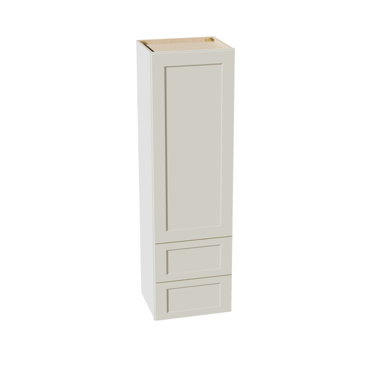 WD1860-SSAW  Diagonal Wall Corner Cabinet 1 Door & 2 Shelves - Shaker Style - Swan White   18'W x 54"H x 15"D