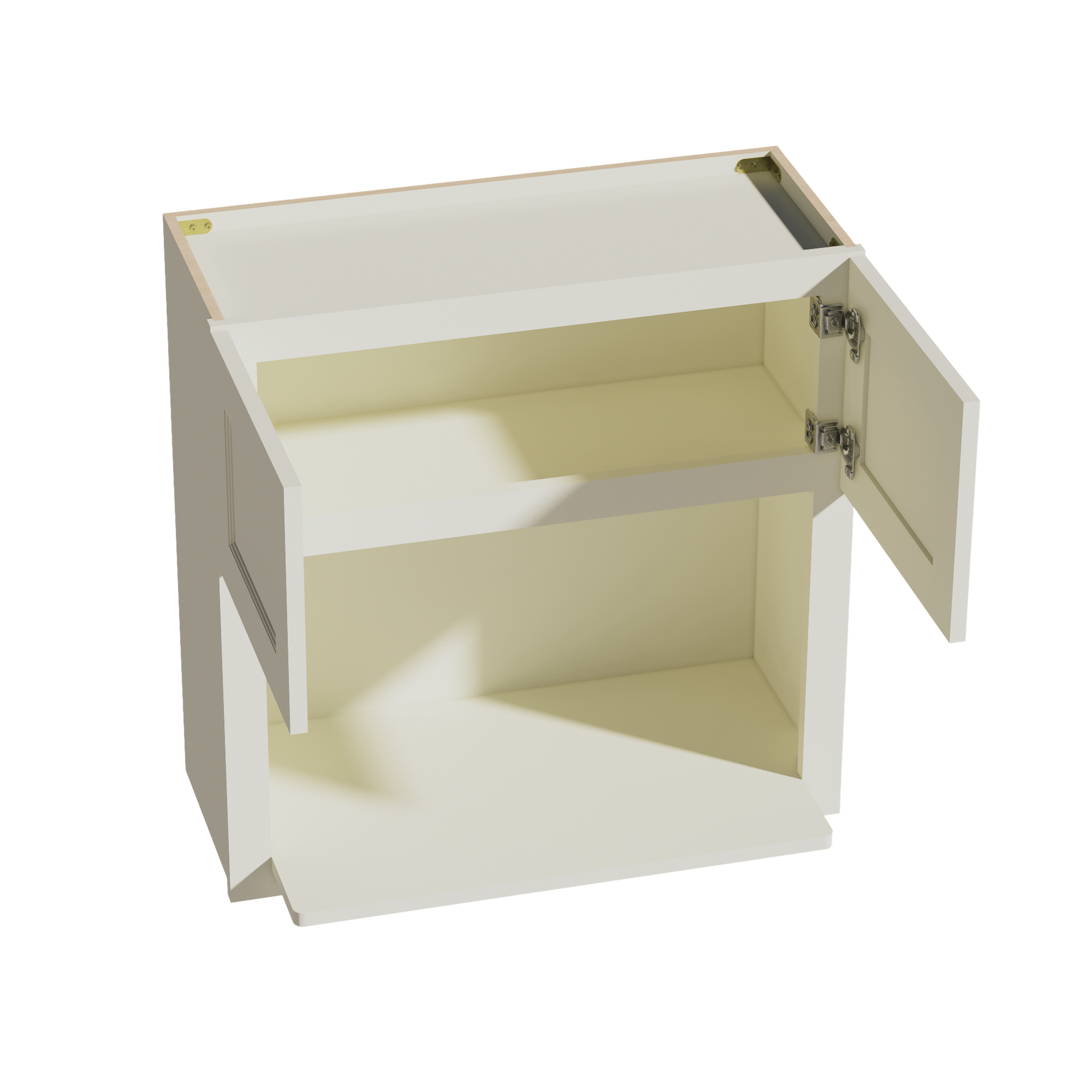 WM3030-SSAW  Wall Cabinets 2 Doors Wall Built-in Microwave  - Shaker Style - Swan White   6"W x 96"H x 3/4"D