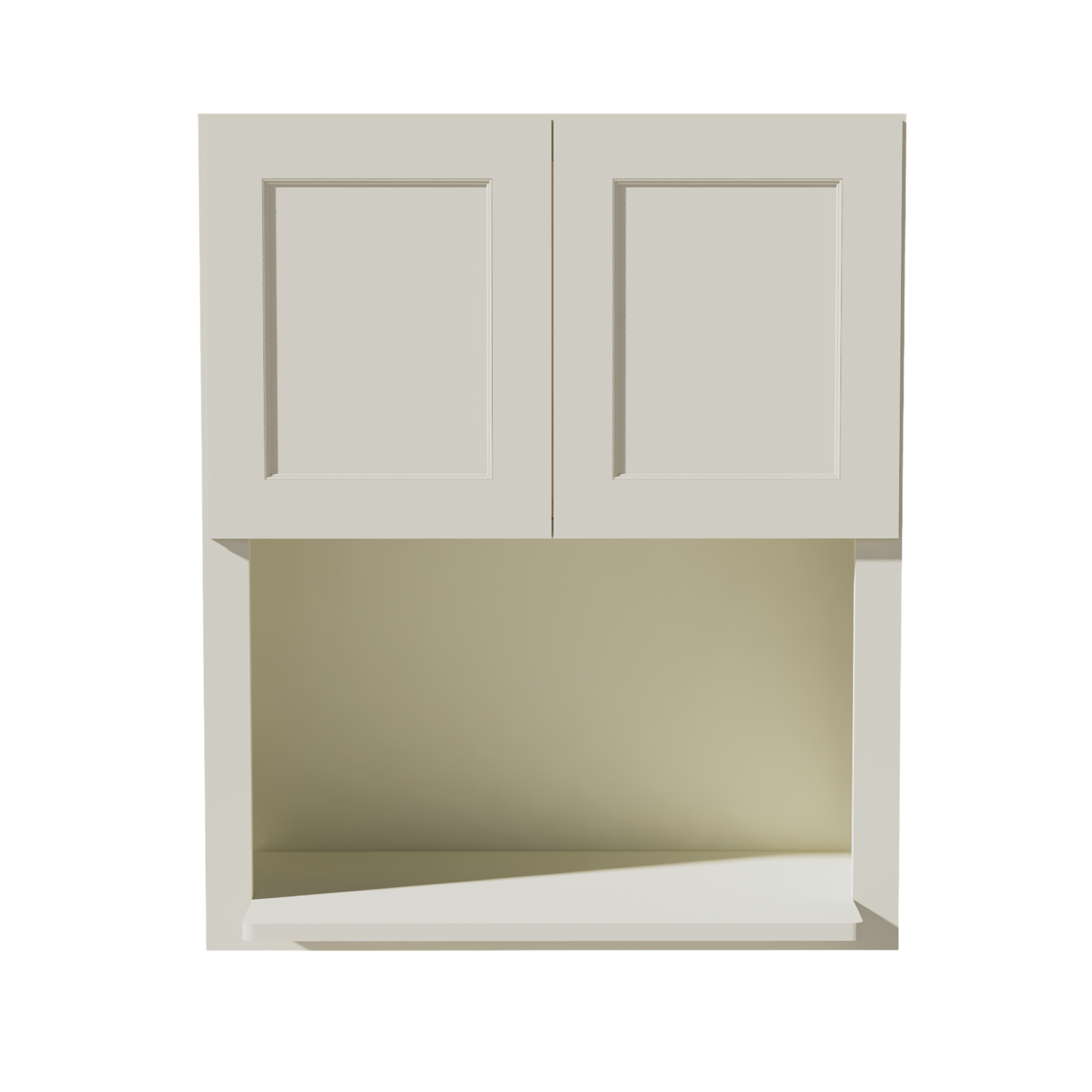 WM3036-SSAW: Shaker Swan White 30"W x 36"H 2 Doors Wall Built-in Microwave Cabinets