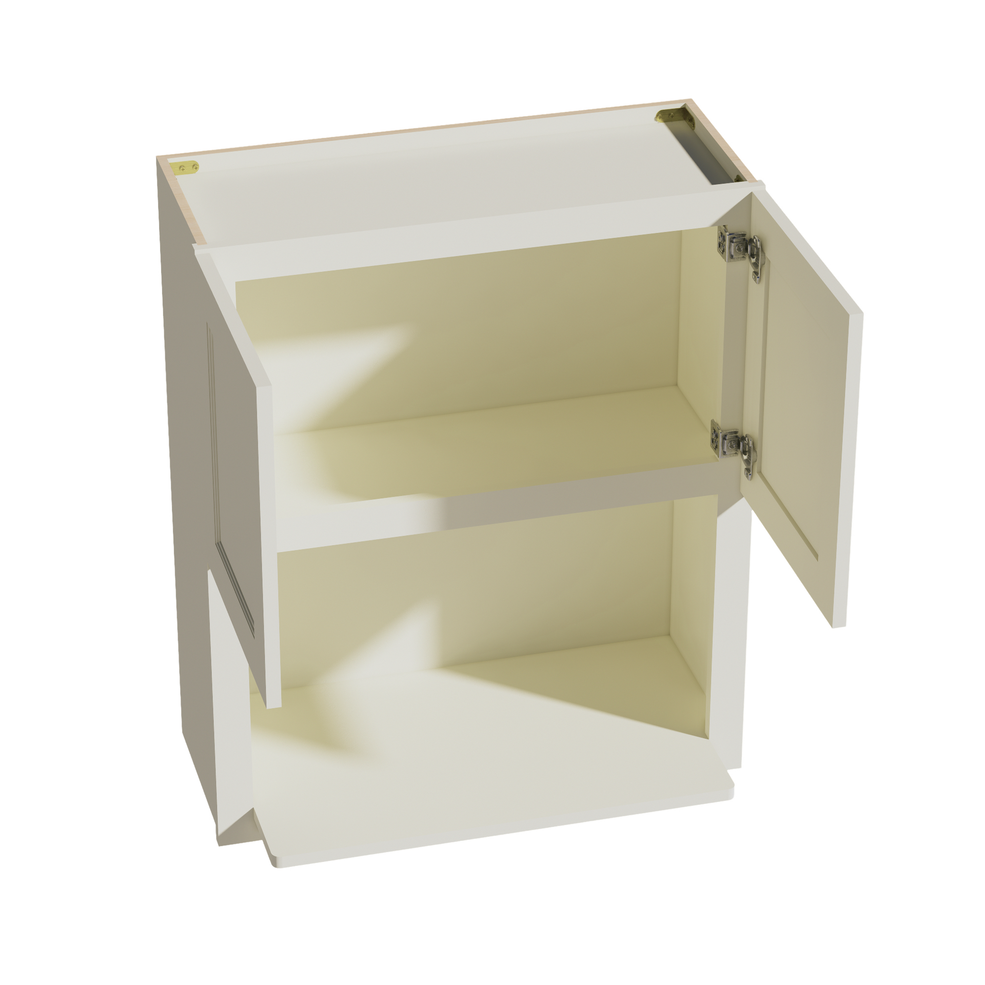 WM3036-SSAW: Shaker Swan White 30"W x 36"H 2 Doors Wall Built-in Microwave Cabinets