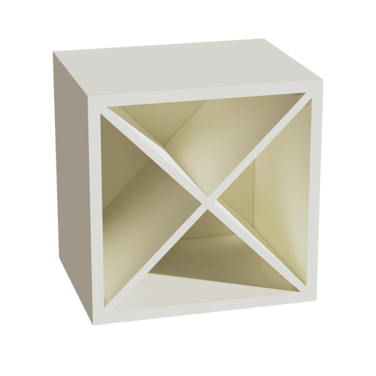 WR1515-SSAW: Shaker Swan White 15"W x 15"H x 12"D Wall Wine Rack Incl. Shelf