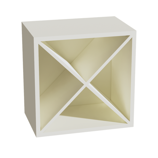 WR1818-SSAW: Shaker Swan White 18"W x 18"H x 12"D Wall Wine Rack Incl. Shelf