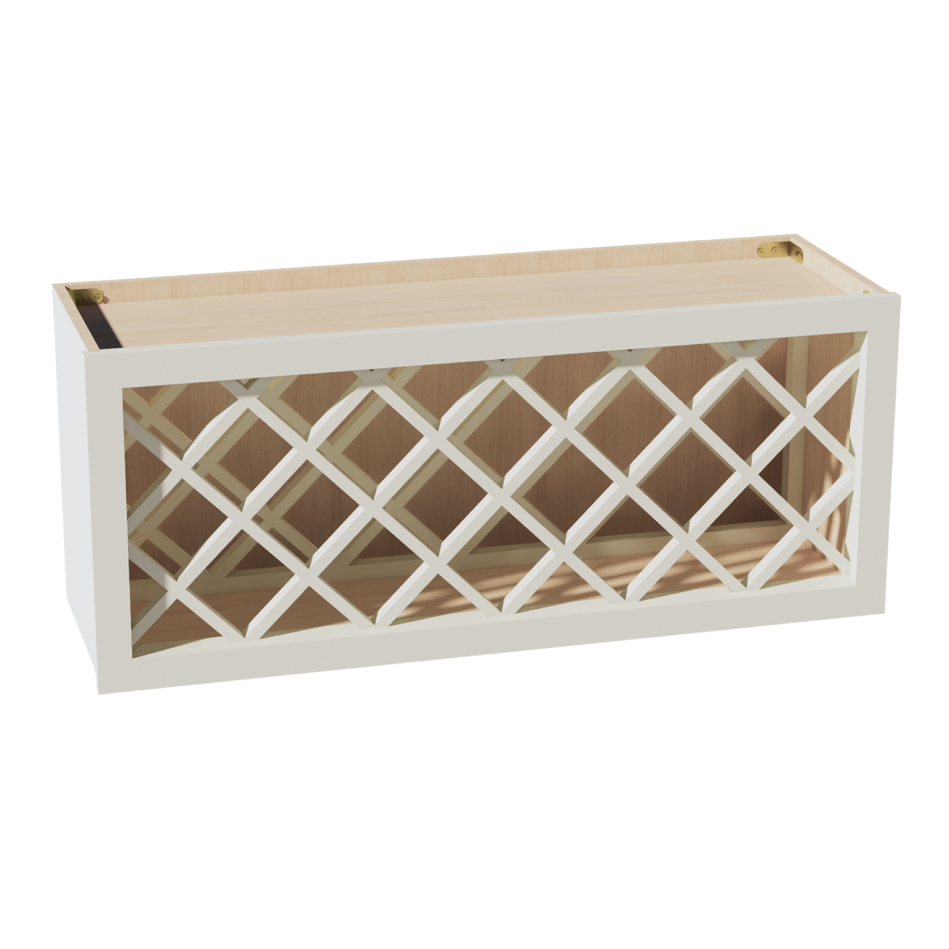WR3615-SSAW: Shaker Swan White 36"W x 15"H x 12"D Wall Wine Rack Incl. Shelf