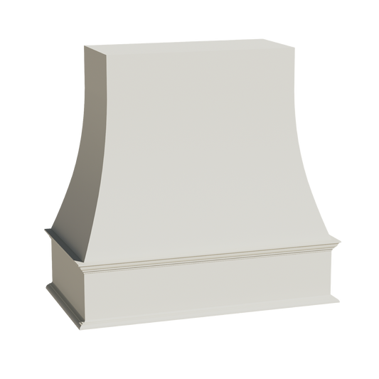 WRH3636-SSAW: Shaker Swan White 36"W x 36"H Wood Wall Mounted Range Hoods