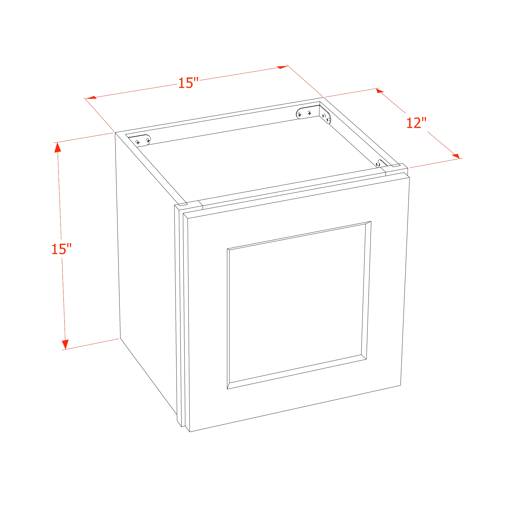 W1515-SSAW: Shaker Swan White 15"W x 15"H 1 Door Standard Wall Bridge Cabinet