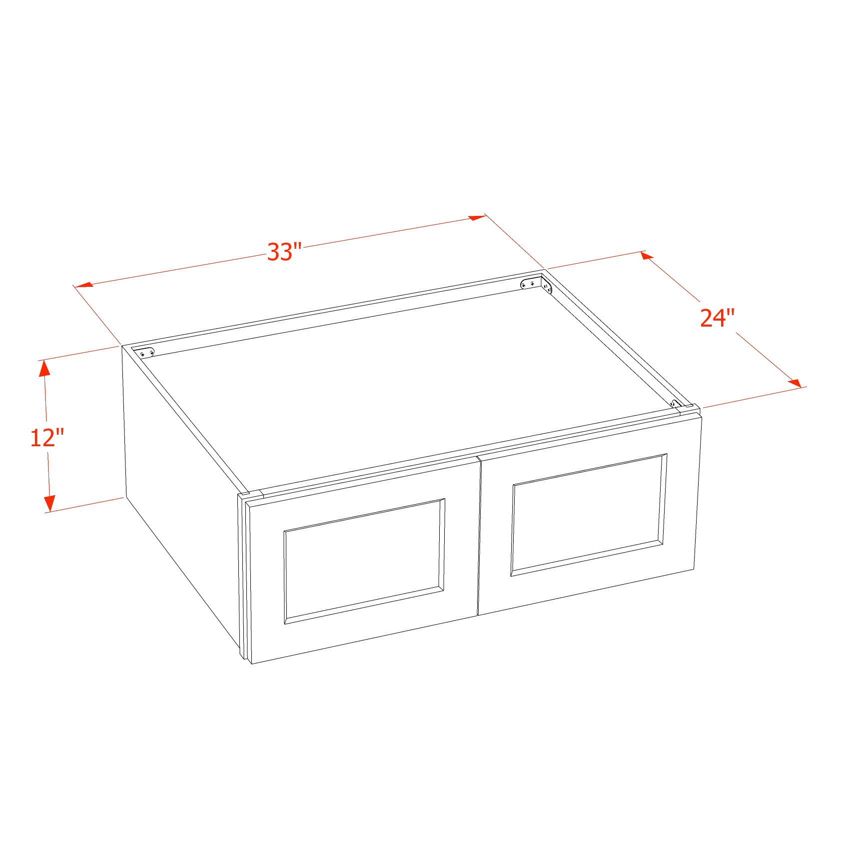 W331224-SSAW  Wall Cabinet 2 Doors & 2 Shelves - Shaker Style - Swan White   30"W x 42"H x 24"D