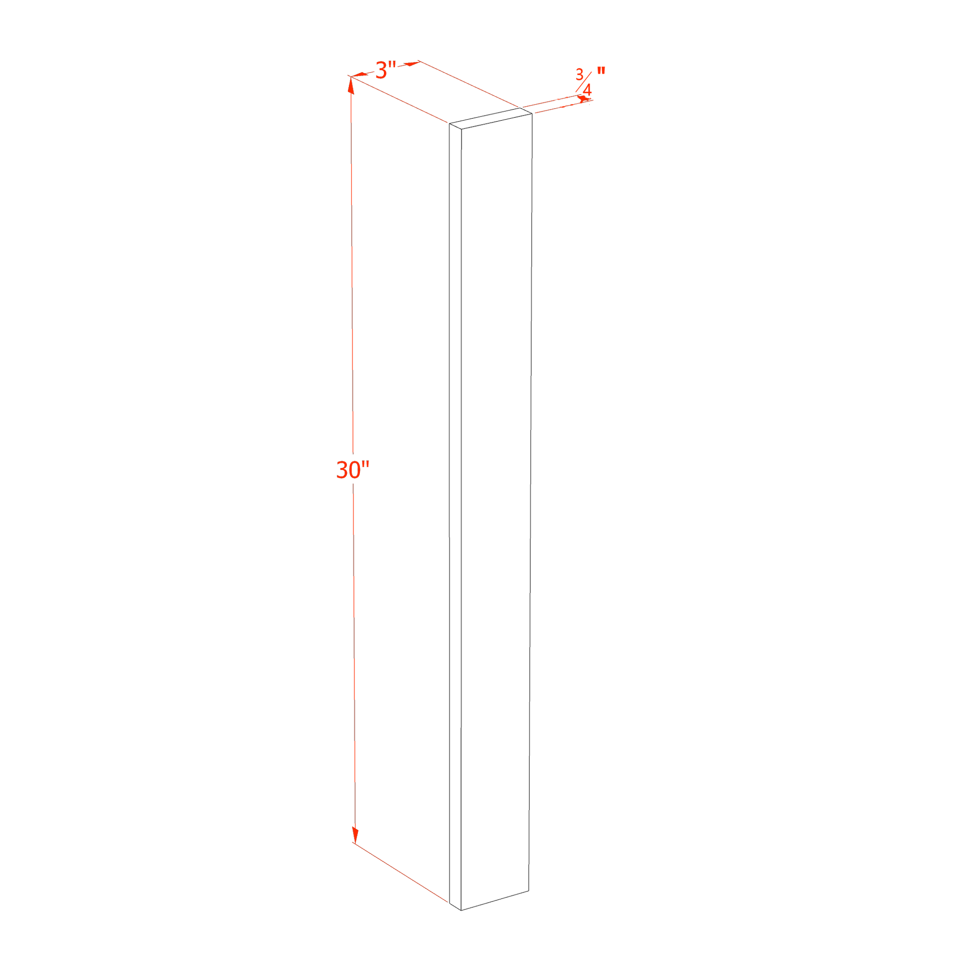 WF330-SSE: Slim Shaker Espresso 03"W x 30"H Wall Cabinet Filler