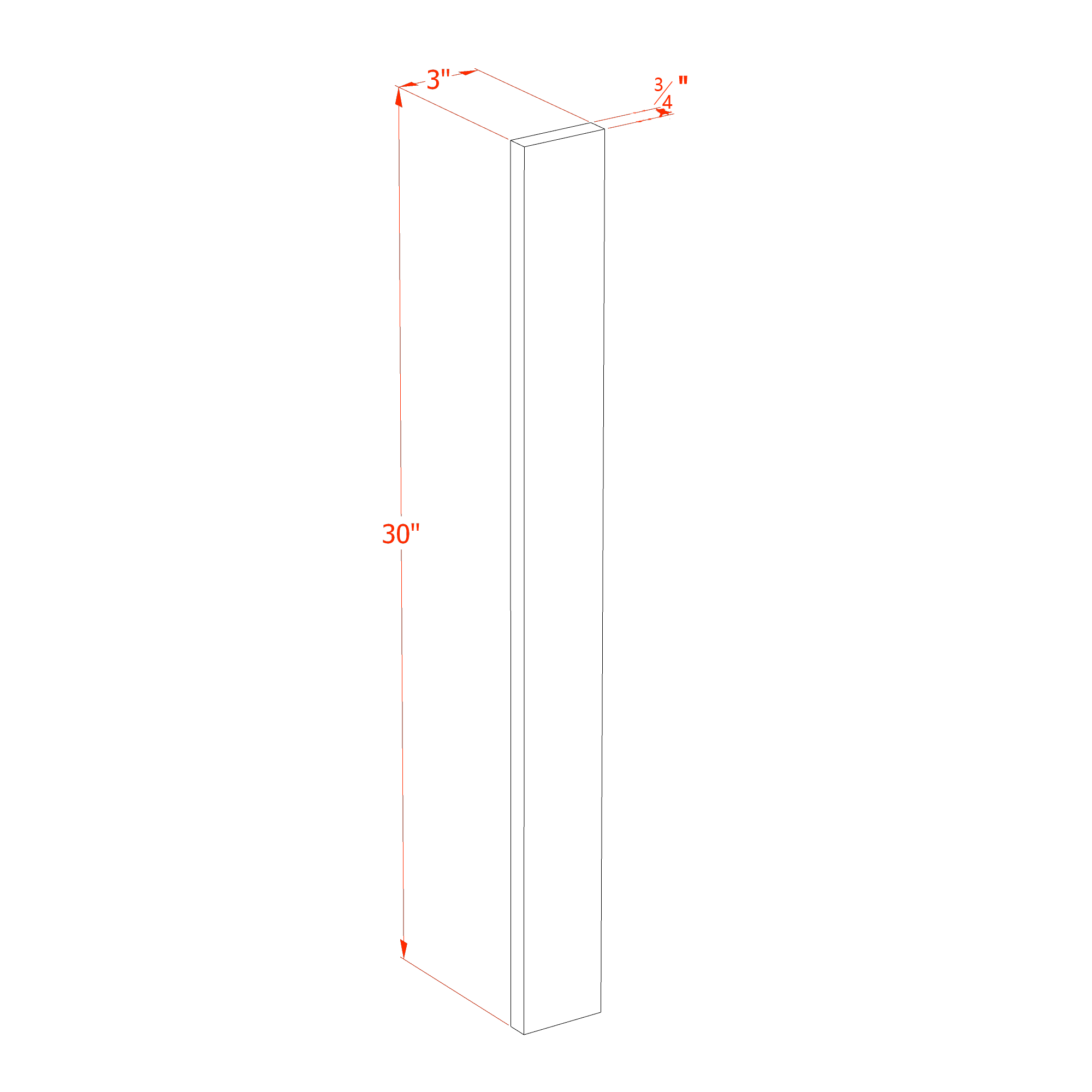 WF330-SSE: Slim Shaker Espresso 03"W x 30"H Wall Cabinet Filler