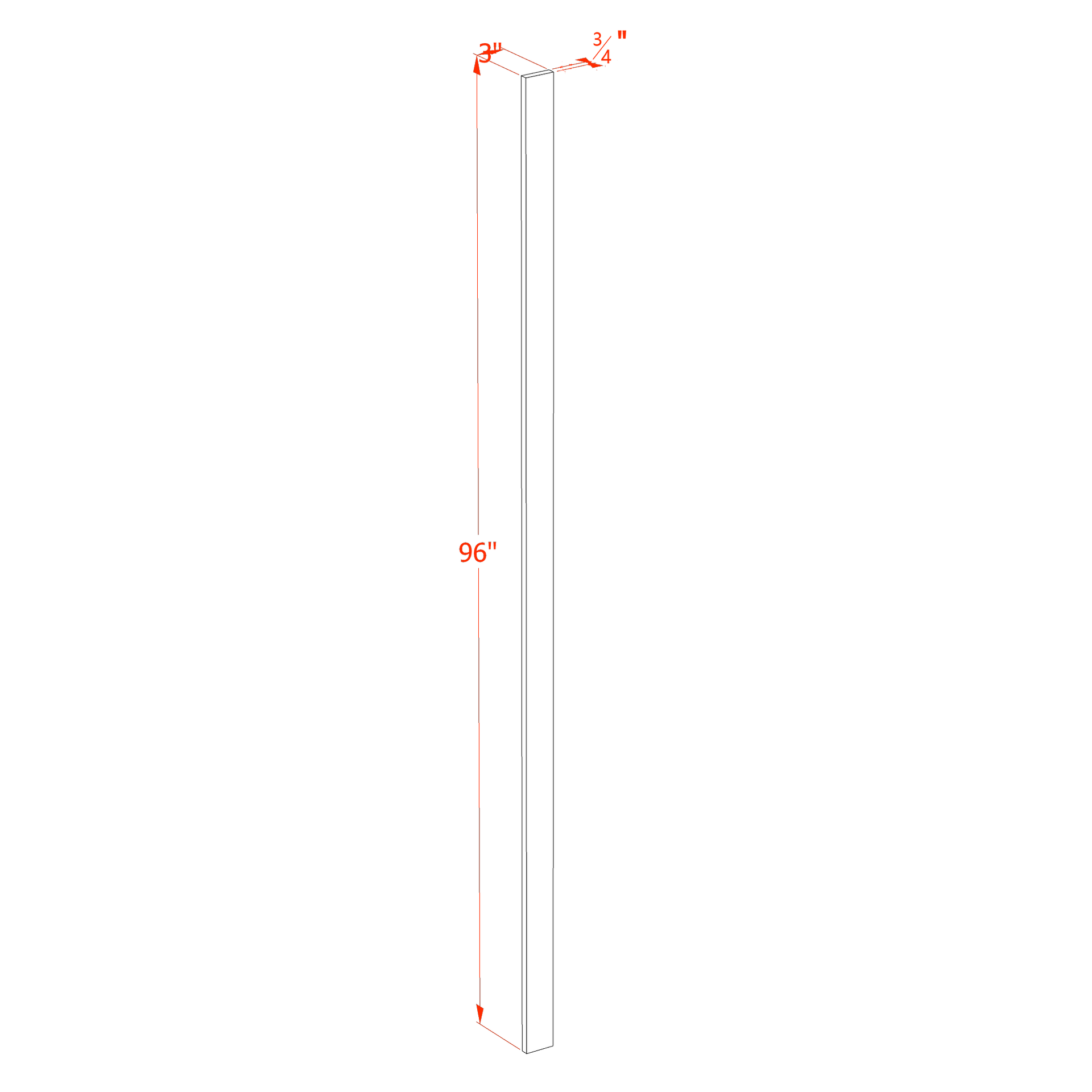 WF396-SSE: Slim Shaker Espresso 03"W x 96"H Wall Cabinet Filler