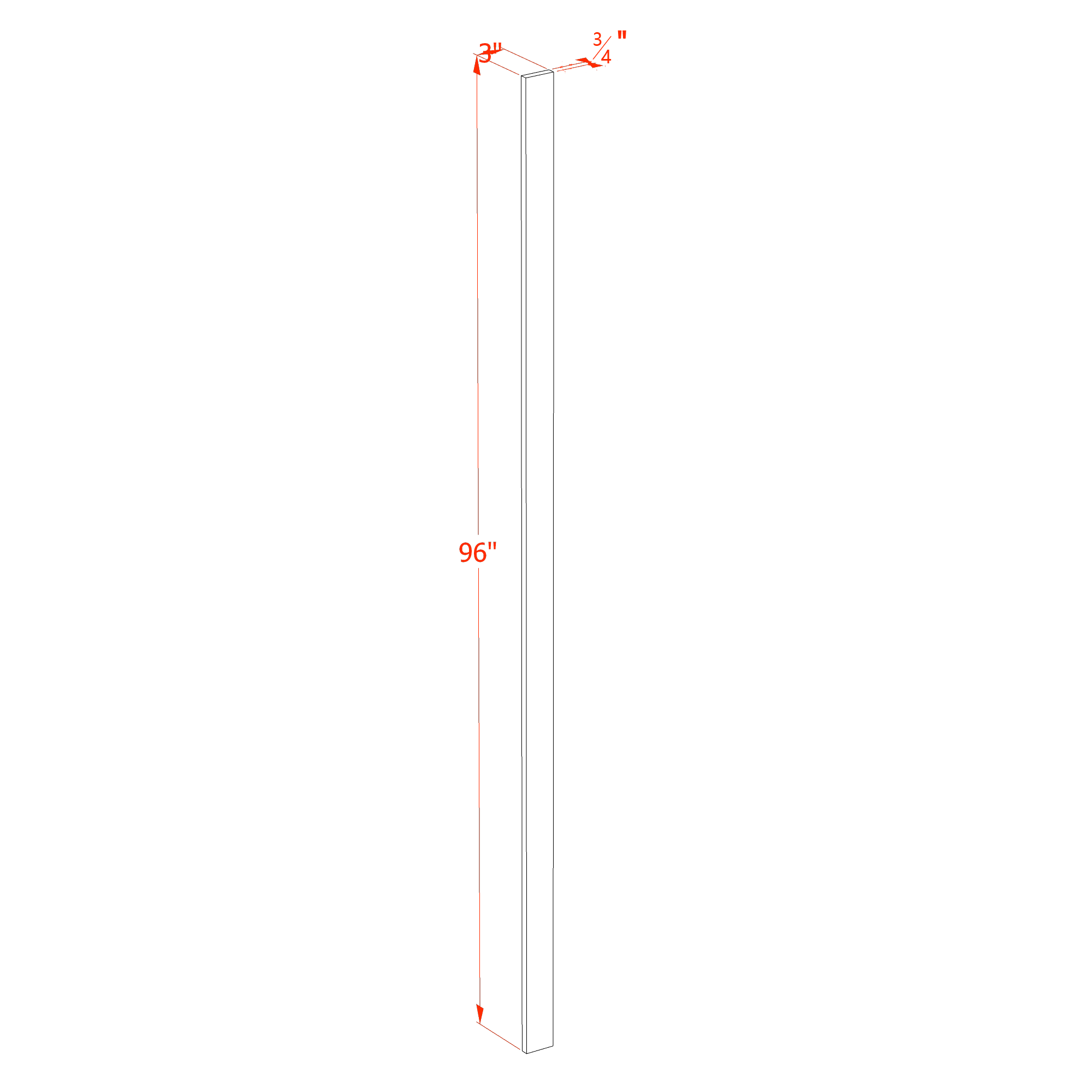 WF396-SSE: Slim Shaker Espresso 03"W x 96"H Wall Cabinet Filler