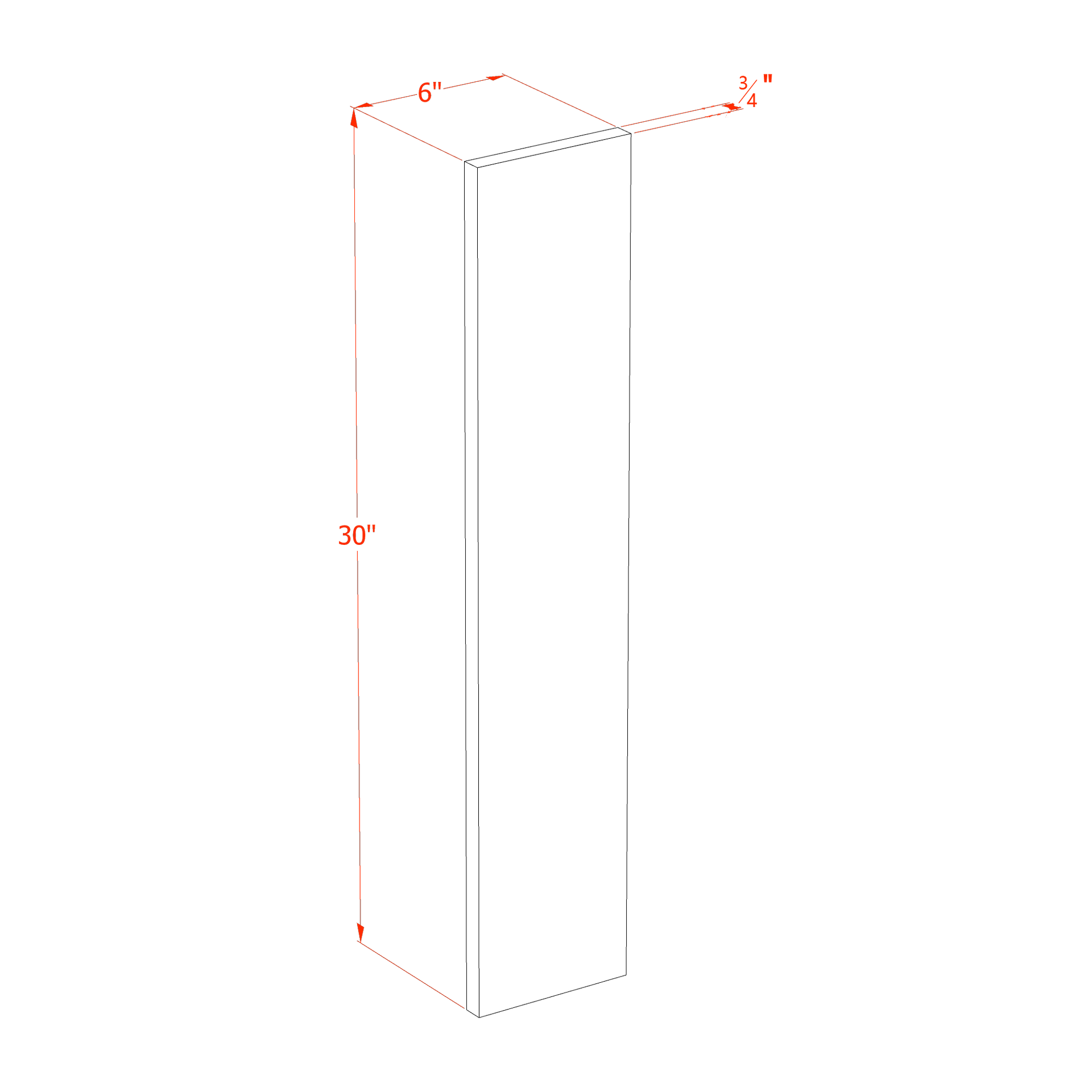 WF630-SSE: Slim Shaker Espresso 06"W x 30"H Wall Cabinet Filler