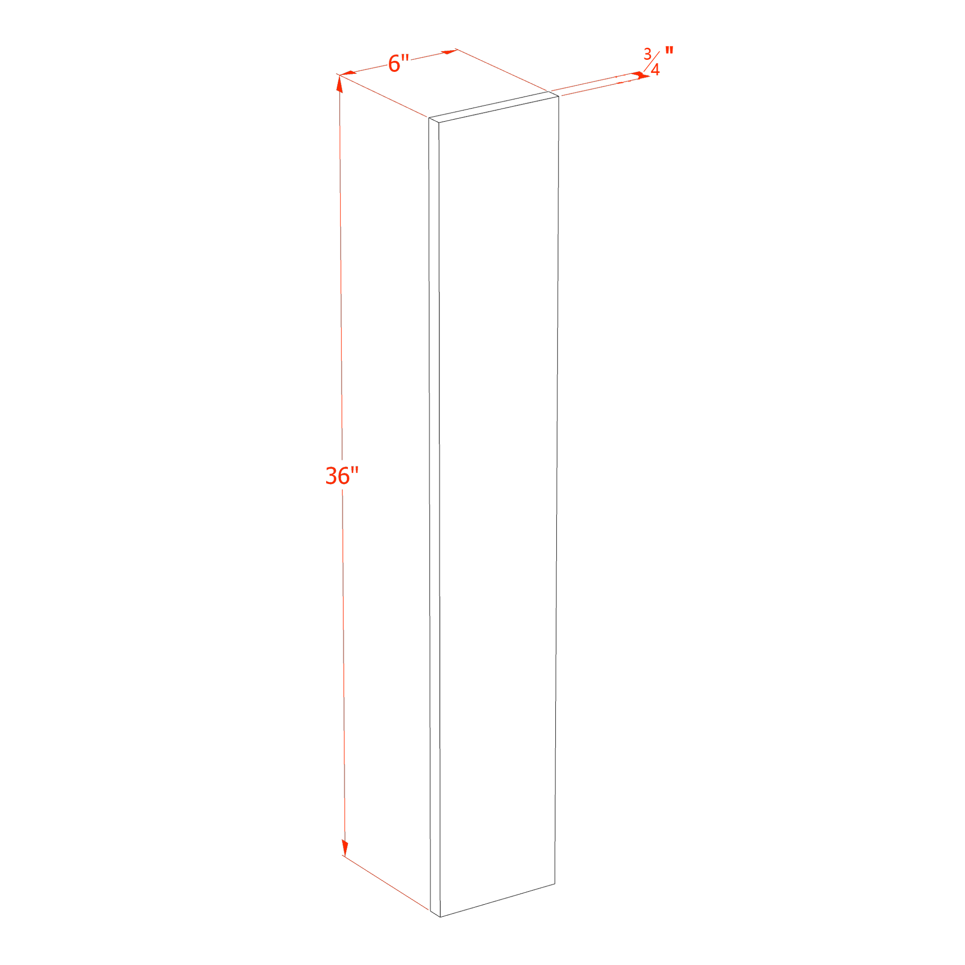 WF636-SSE: Slim Shaker Espresso 06"W x 36"H Wall Cabinet Filler