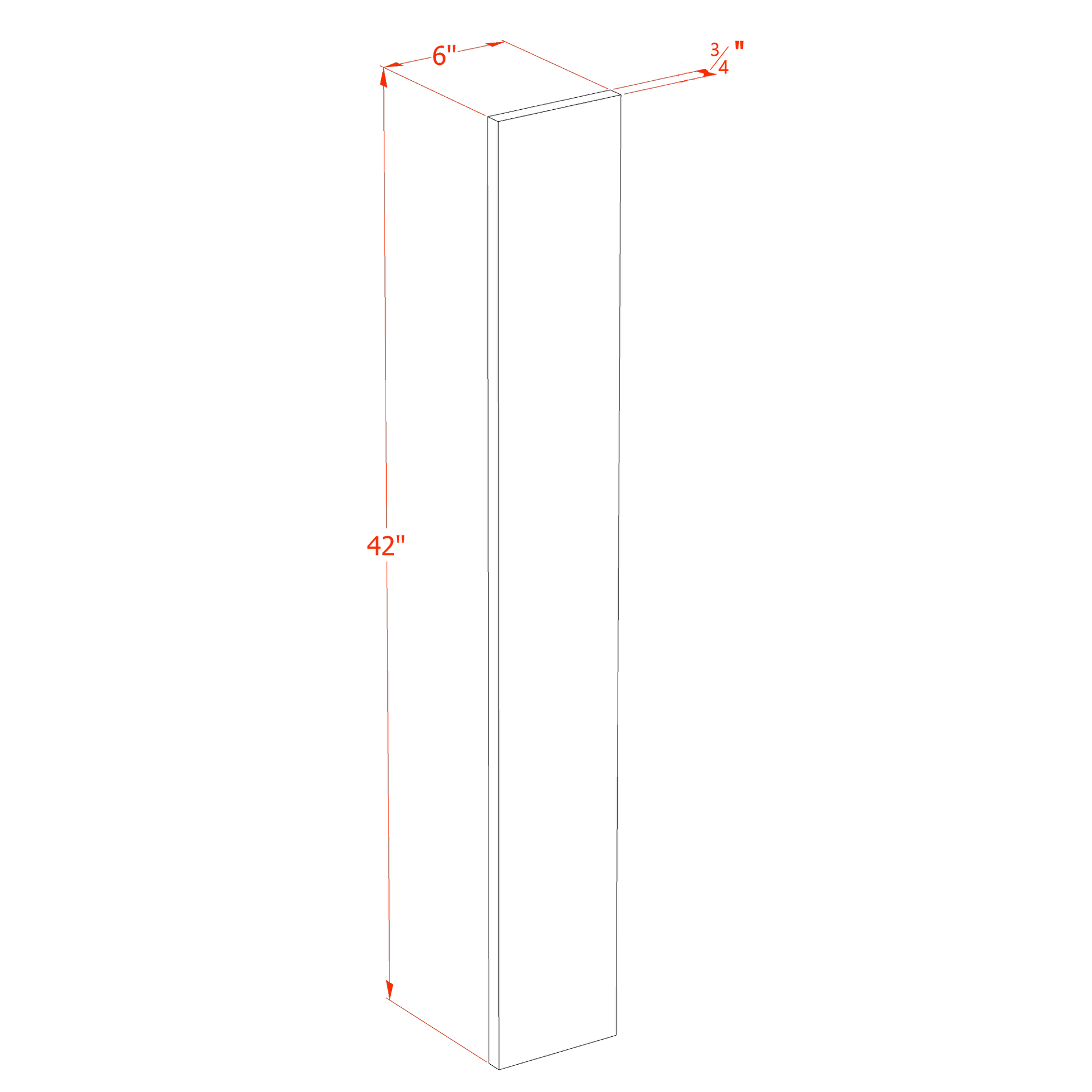 WF642-SSE: Slim Shaker Espresso 06"W x 42"H Wall Cabinet Filler