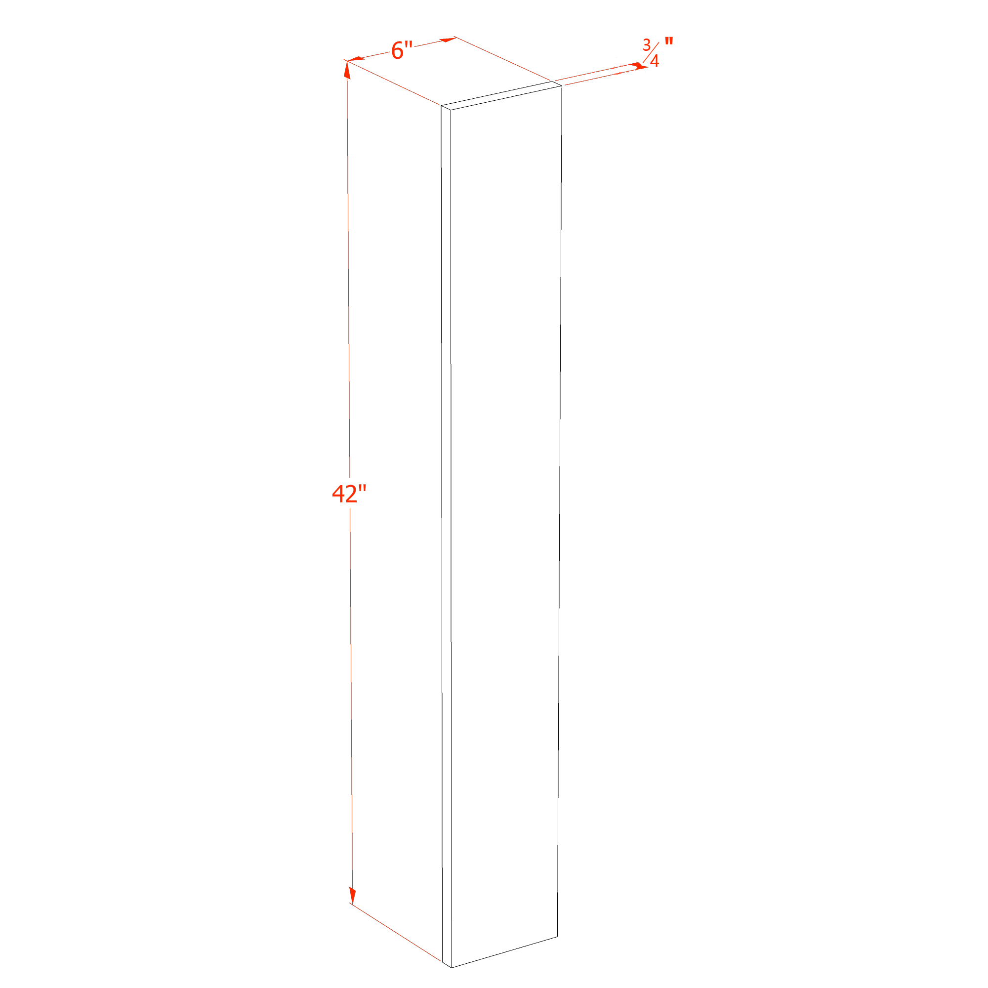 WF642-SSE: Slim Shaker Espresso 06"W x 42"H Wall Cabinet Filler
