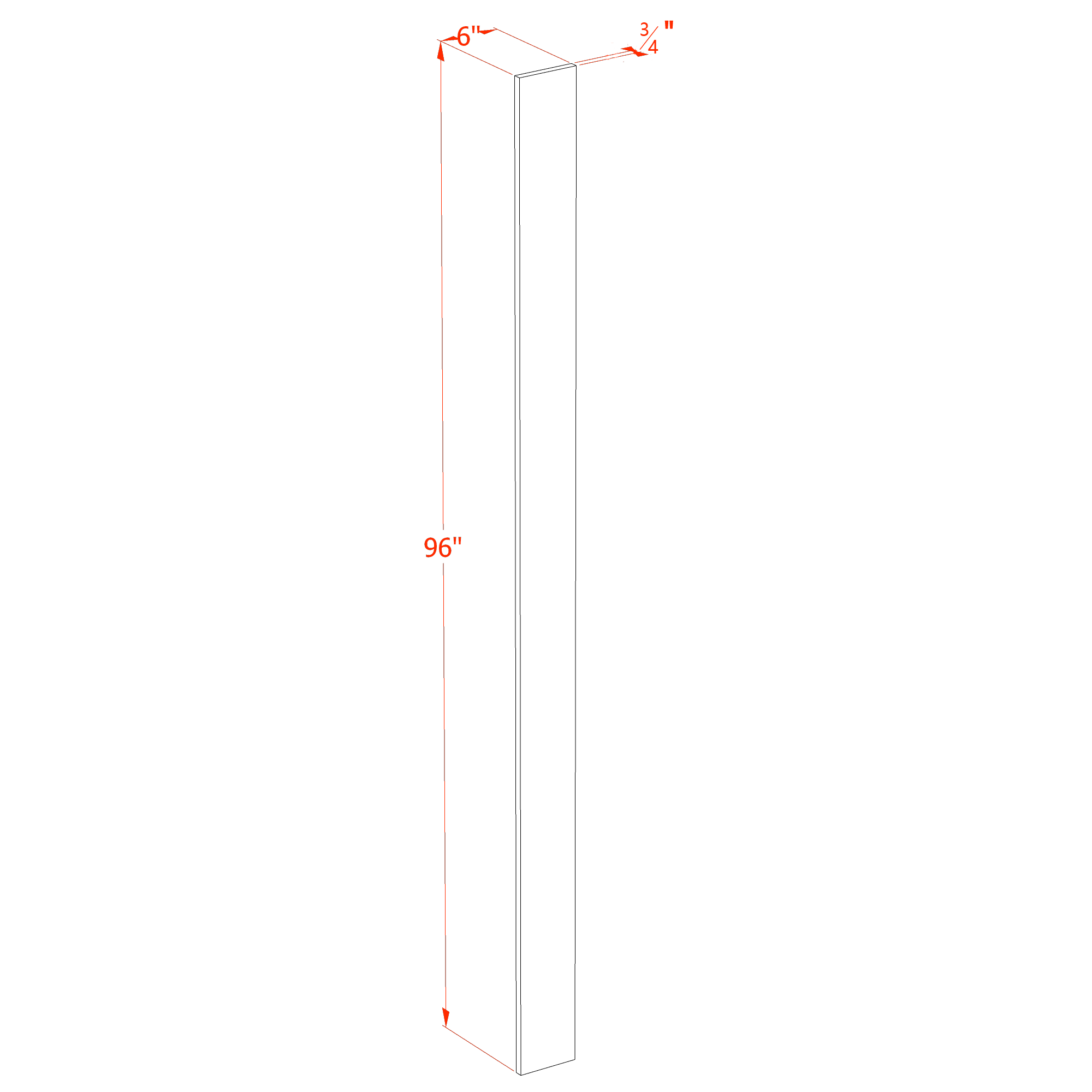 WF696-SSE: Slim Shaker Espresso 06"W x 96"H Wall Cabinet Filler