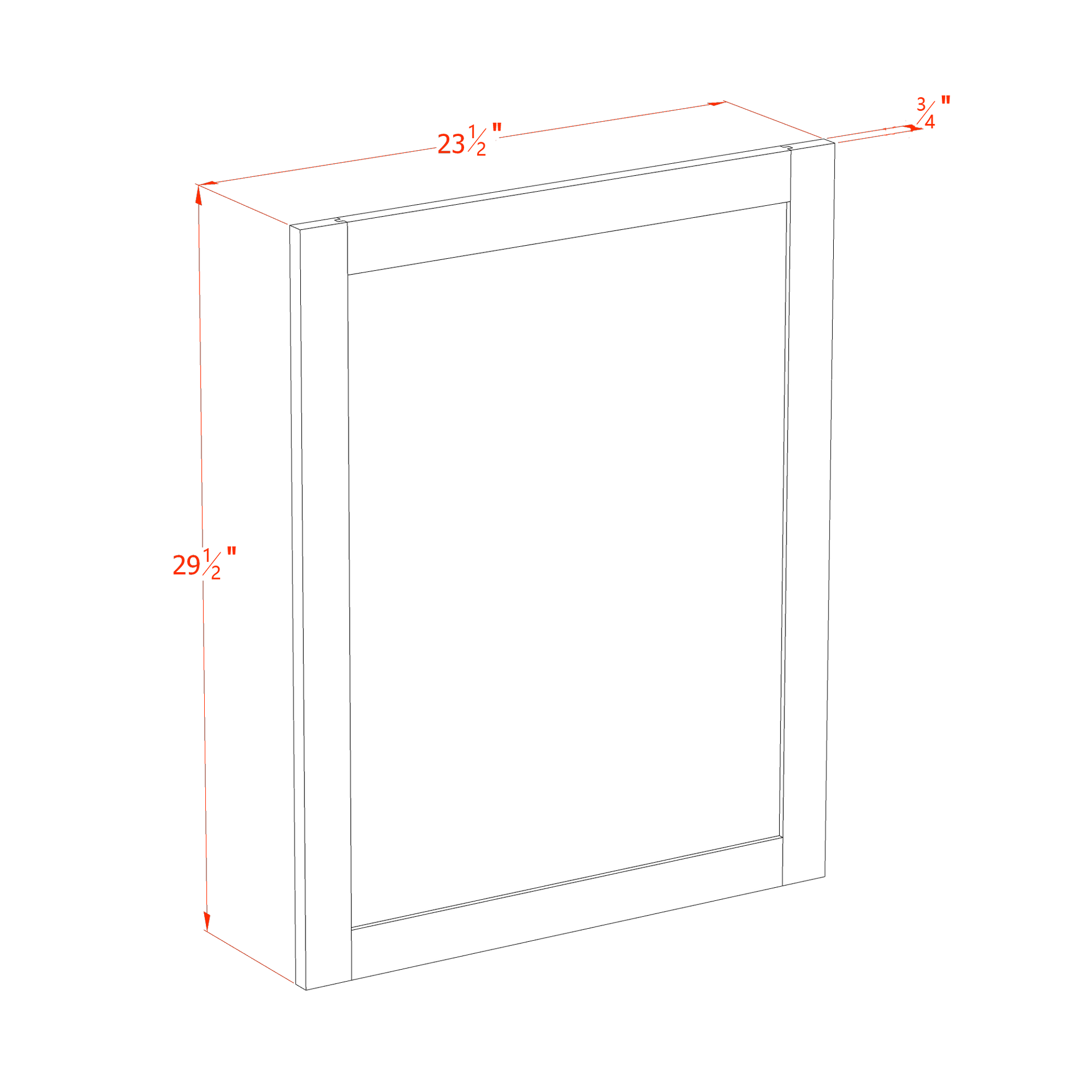 WP-BASE-SSAW: Shaker Swan White 23-1/2"W x 29-1/2"H x 3/4"D Wainscot Panel Base