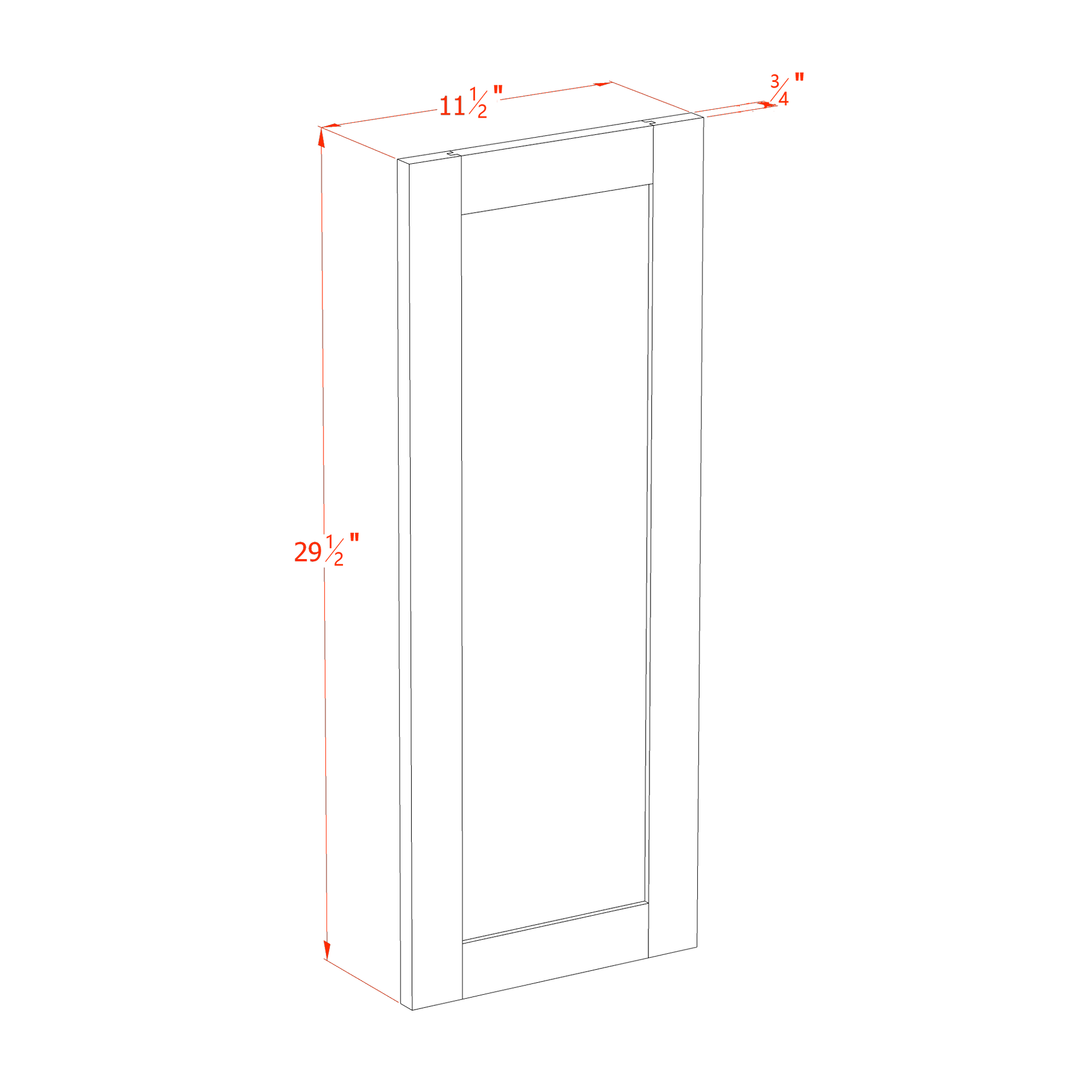 WP-W30-SDG  Wall Corner Cabinet Pie Cut  1 Door & 2 Shelves  - Shaker Style - Dark Grey   11-1/2" X 11-1/2" x 30"H x 24"D