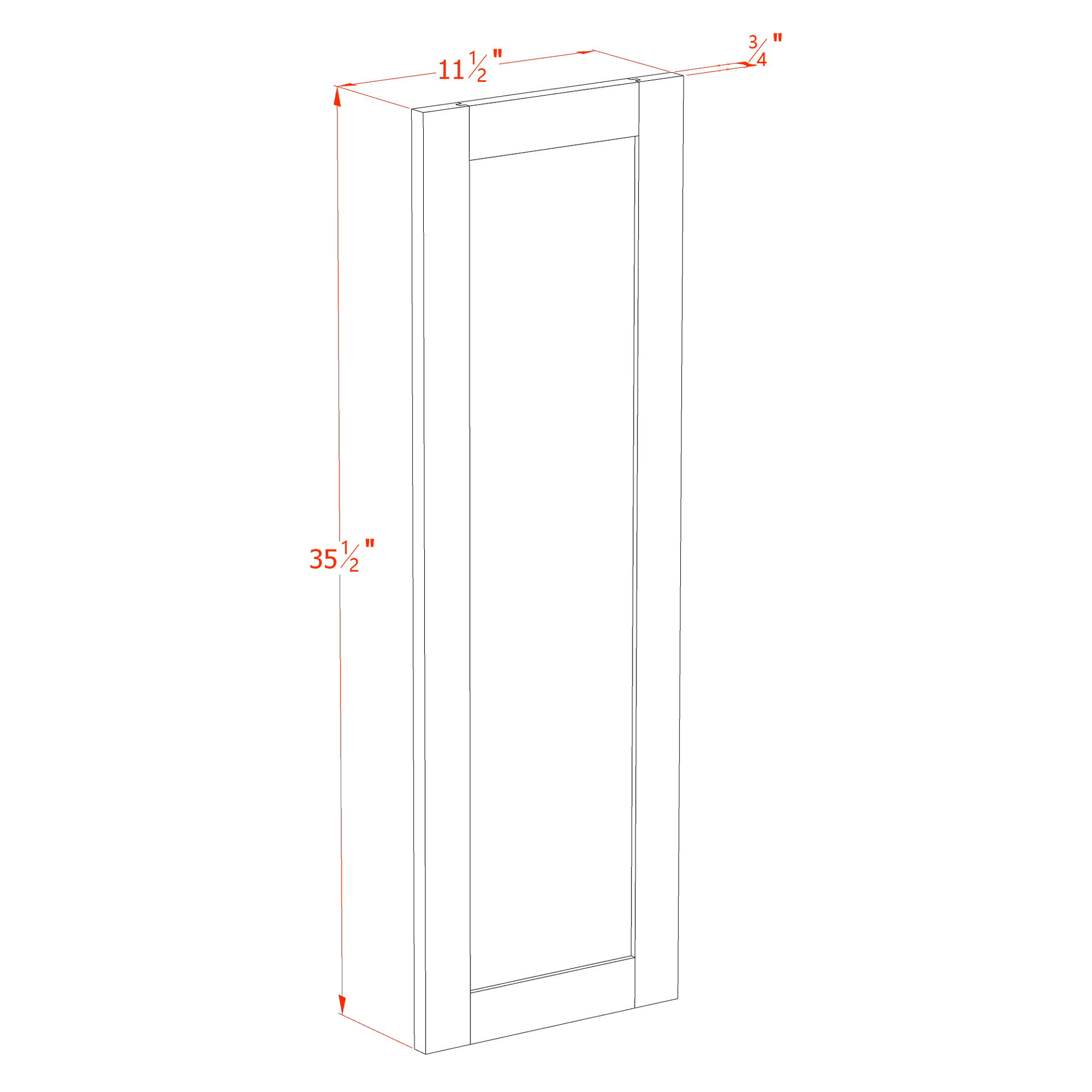WP-W36-SDG  Wall Corner Cabinet Pie Cut  1 Door & 2 Shelves  - Shaker Style - Dark Grey   11-1/2" X 11-1/2" x 36"H x 24"D