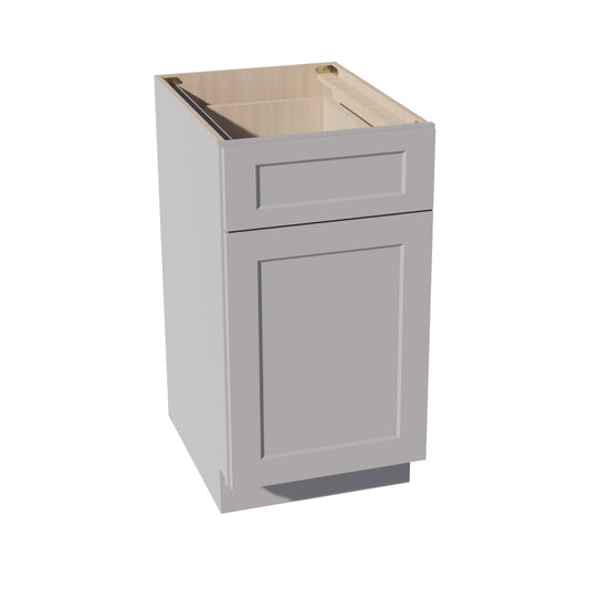B18-SLG: Shaker Light Grey 18" 1 Drawer 1 Door Standard Base Cabinet
