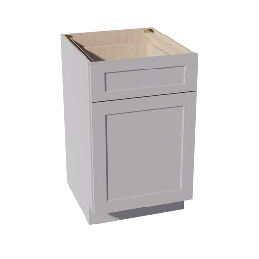 B21-SLG: Shaker Light Grey 21" 1 Drawer 1 Door Standard Base Cabinet