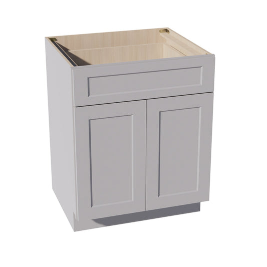 B27-SLG: Shaker Light Grey 27" 1 Drawer 2 Doors Standard Base Cabinet