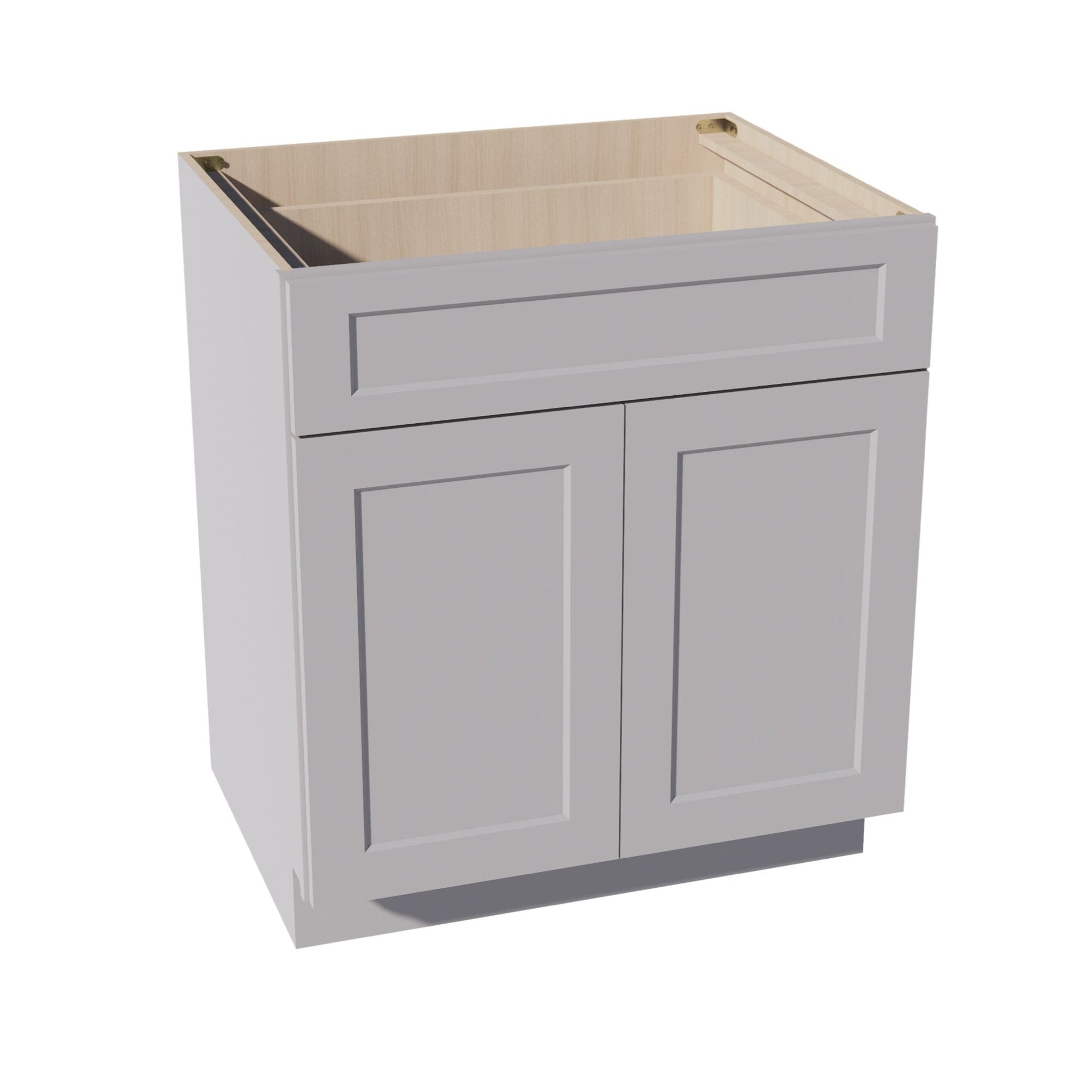 B30-SLG: Shaker Light Grey 30" 1 Drawer 2 Door Standard Base Cabinet