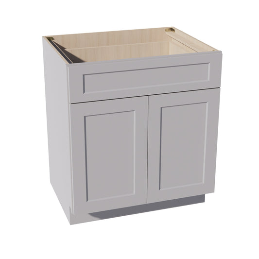 B30-SLG: Shaker Light Grey 30" 1 Drawer 2 Door Standard Base Cabinet